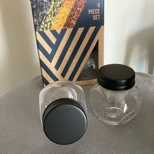 Core Kitchen Small Glass Jars 3.5oz Set of 4